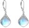 Mondstein Ohrringe Sterling Silber Filigran Irisch Keltisch Teardrop Mondstein Tropfen Ohrringe Schmuck Geschenke für Damen