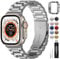 Fullmosa Bracelet Compatible Apple Watch Ultra/Ultra 2 49mm avec Coque,Bracelet de Remplacement en Acier Inoxydable pour iWatch Ultra/Ultra 2, 49mm,Argent