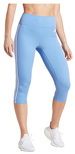adidas Performance Train Essentials 3-Stripes High-Waisted 3/4 Leggin Blue blau, XS (30-32) Damen