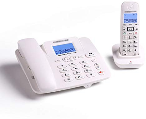 ATAAY Set Telefono Cordless Digitale con Display LCD Telefono con Vivavoce, Funzioni Vivavoce Nero/Bianco con Segreteria Telefonica - Confezione da 2