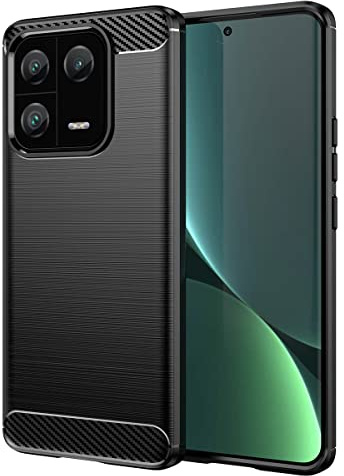 COFI 1453 Carbon Case Hülle kompatibel mit Xiaomi 13 Pro Flexible Silikon Carbon Hülle schwarz
