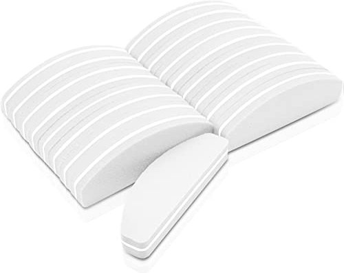 20PCS Nail Buffer，100/180 White Nail Buffer Blocks for Natural, Gel & Acrylic Nails, Half Moon Buffer Sanding Block, Professional Salon Nail Buffing Block Manicure Tools