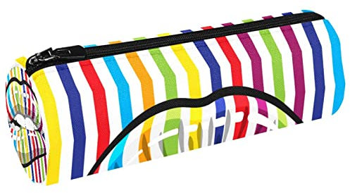 WOSHJIUK Federmäppchen,Markierungsstiftetui für das Büro,Kussmund mit Regenbogenstreifen,Stiftetui Schreibtisch-Organizer-Tasche Bleistifthalterbox