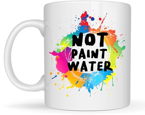 CSM Supply Not Paint Water 11oz Ceramic Mug - Artwork on Both Sides - Funny Cup - Giftable Foam Box Protection