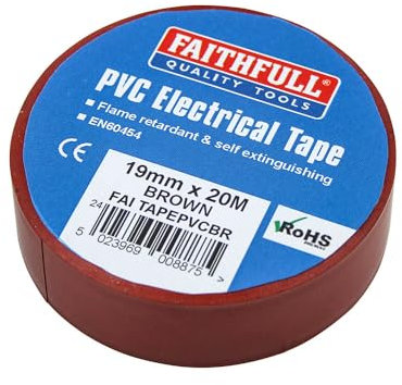 Faithfull FAITAPEPVCBR Nastro Elettrico PVC 19 mm x 20 m - Marrone