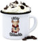 Emaille Tasse Blechtasse - Weihnachtstasse - Frohe Weihnachten mit Hamster - 300 ml - Weiß Schwarz - weihnachtstassen christmas glühwein weihnachtsmotiv weihnachts weihnachtsmotiven