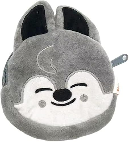 Stray Kids Multifunktions-Münze aus Plüsch Skzoo Cartoon Schlüsselanhänger Geldbörse SKZ Cartoon Rucksack Telefon Anhänger Schlüsselanhänger für Kpop Fans Kinder, Wolf Chan, Novelty