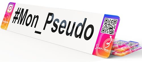 Plaque décorative Instagram, QR Code et Message Personnalisable Cache Plaque Format 52x11 Plaque d'immatriculation