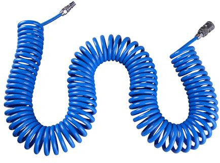 CNCYEAH Manguera de aire de 15 m, manguera de aire comprimido, manguera espiral de aire comprimido de poliuretano, manguera de compresor con conexión de manguera de aire (diámetro interior: 5 mm,
