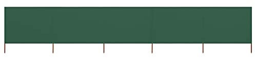 ARKEM Paravientos de Playa de 5 Paneles Tela Verde 600x120 cm Parabrisas de Camping Tienda Carpa Jardín