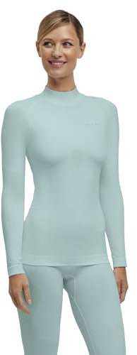 FALKE Damen Baselayer-Shirt Warm Turtleneck W L/s Sh Funktionsmaterial schnelltrocknend 1 Stück, Grün Jade 7439, S