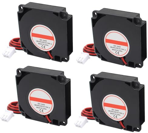 Jopto 4PCS 3D Printer Brushless Blower Cooling Fan 40x40x10mm 4010 DC Voltage 24V Mini Square Hydraulic Turbo Fans With 2 Pin Terminal Compatible With 3D Printer Extruder With 30cm/11.81inch Cable
