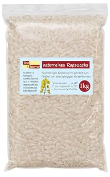 tea4chill Premium Rapswachs 1kg für Kerzenherstellung – 100% natürliches Wachs, nachhaltiges Naturwachs vegan zum selber Kerzengießen.