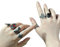 Anime Cosplay Props for Hu Tao Genshinimpact 7ps Adjustable Ring and Red Bracelet Halloween Party Role Play Accessory