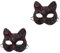 ibasenice 2st Katzenmaske Katzen Halbmaske Kunstpelzkatze Karnevalsmasken Japanische Kabuki-maske Halbmaske Wolf Japanische Fuchsmaske Halbe Katze Kabuki-kostümmaske Tiger Maske Pvc Rot