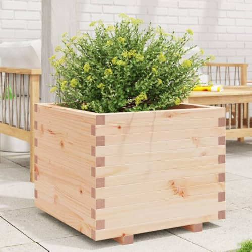 Jardín y césped, jardinería, macetas y macetas, 60 x 60 x 49,5 cm, madera maciza de pino