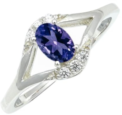 Im Labor gezüchteter Tansanit Edelstein Bandring 925 Sterling Silber Bandring Herren und Damen Bandring Alle Größen Schmuck JSR-1243AV15_(61 (19.4))