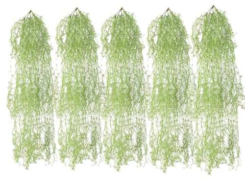 Faux Spanish Moss, Artificial Hanging Moss Bulk For Potted Plants Fake Greenery For Crafts Vine Outdo Moss Planter Plant