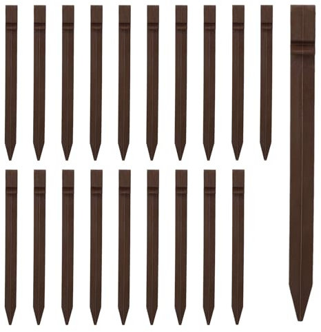 Plastic Ground Stakes, 25CM Heavy Duty Landscape Edging Stakes, Tent Pegs Spikes for Outdoor Garden Lawn Edging Terrace Board Tents (20, Brown)