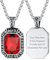 ChainsHouse Viking Rune Halskette für Herren Edelstahl Halsketten mit Onyx Stein Anhänger Männer Rubin Zirkonia Anhänger Rune Kette Schutz Kettenanhänger Halsschmuck Modeschmuck für Vater