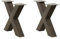 vidaXL Couchtischbeine X-Form 2 Stk. Naturstahl 60x(42-43) cm Stahl, Tischbein, Tischbein Metall, Esstischbein, Möbelbein, Schreibtischbein