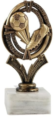 Art-Trophies AT002504 | Trophée gigura football botte et ballon sur ovale simil résine bronze 17 cm