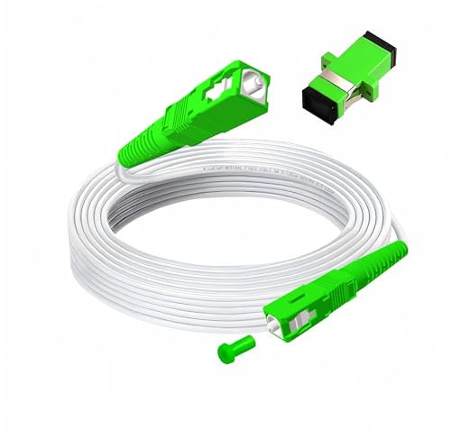 MiusKiw Cable fibra optica router SC/APC- SC/APC para Movistar, Vodafone, Orange, MásMóvil, Digi, Jazztel, Yoigo, Lowi, Con un Acoplador de fibra óptica gratuito, Latiguillo fibra óptica (1M)