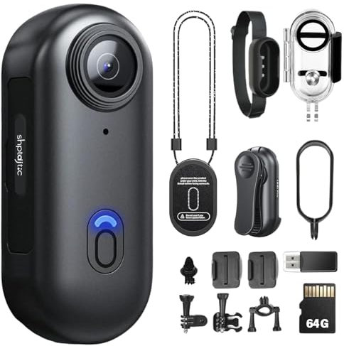 SONGYUKA H88 4K Body Cameras with Audio & Video Recording - Waterproof Body Camera Action camera, Magnetic & 360° Clip, 120-Min Battery for Cycling, Pet Walking (4K-Pro-64G)