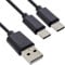 InLine Câble de charge en Y 2 en 1, USB-A vers 2 ports USB-C, jusqu'à 25 W de puissance de charge, double câble de charge compact pour gadgets, pas de charge rapide, 0,5 m, 35126
