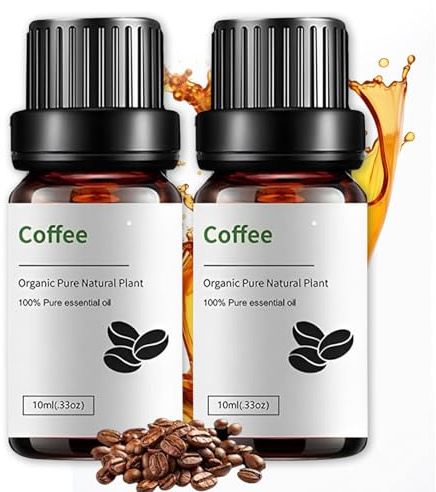2 Stück Kaffeeöl, Kaffeeöl Gegen Falten, Pure Coffee Essential Oils, Beruhigt Haut und Stimmung, für Haut Körper Haarpflege, Kaffee -Duftöl, Verjüngendes und Straffendes Öl