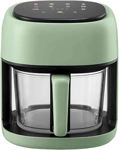 Freidora de aire 4,5 L con ventana de vidrio 360°, sin aceite, multifunción, control de temperatura, 1350 W, compacta para hogar o camping