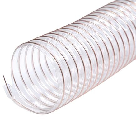 Flexible Clear PU Polyurethane Ducting Hose PU Air Duct with Copper Wire 1 Meter/39.37In for Industrial Exhaust Wall Thickness 0.63mm(75mm)