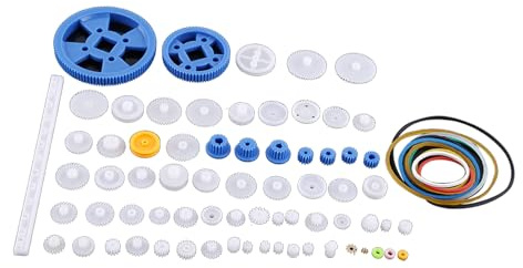 Fdit -Plastik -Getriebe Riemenscheibe Wurm Kits Kronengetriebe mit Vielen Zahnradteilen für Spielzeuglöre und Andere Ersatzteile, und Einfach zu Bedienen, Geeignet für Roboter Autoenthusiasten (80