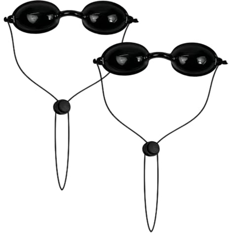 2 Pcs Lunettes de Solarium, Lunettes Bronzage, Silicone Lunette de Protection Noir, pour Solarium, Clinique De Beauté Ou à La Maison