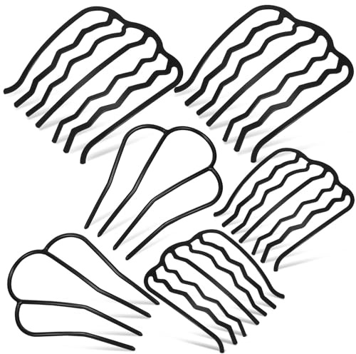 Operitacx Lot de 6 Peignes à Cheveux en Métal, Fourchettes Latérales pour Cheveux, Accessoires Coiffure pour Femmes, Différentes Tailles, Usage Salon ou Domicile, Maintien Confortable