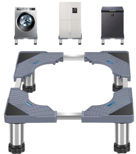 CEWROM Base para lavadora con 4 patas, pedestal de 40-60 cm para lavadora y secadora, carga de oso 200 kg, base ajustable para frigorífico, secadora y congelador
