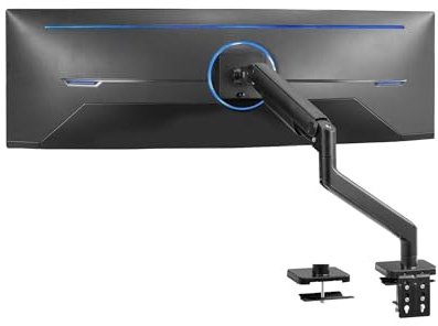 Black Robotic Arm Computer Monitor Stand Desktop Mount for 49 Inch