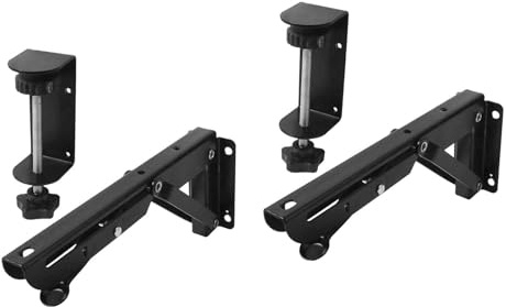 ALCXAZS Keyboard Tray Brackets with Reinforced Structure Adjustable Height for Organized Workspace Easy Installation Adjustable Height Desktop Extension Shelf Support, Black, Clamp 12.5x4.3cm