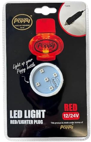 Grace Mate Poppy LED-Licht Lufterfrischer, Rot, 12/24V, mit Zigarettenanzünder-Stecker