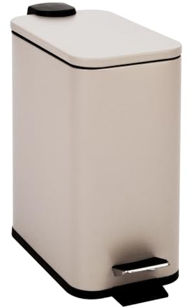 SVITA ST5 Mülleimer Treteimer Tretmülleimer Abfalleimer 5l inkl. Inneneimer Tretmechanismus Softclose-Deckel Tragegriff rechteckig Taupe