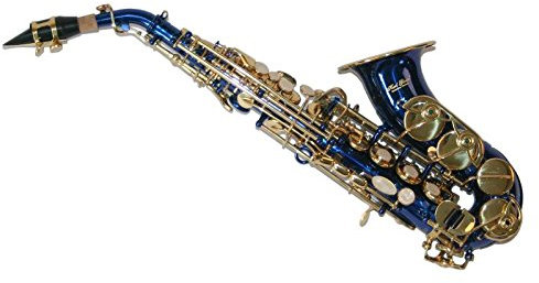 Karl Glaser Sopran Saxophon, gebogen, blau/gold, mit Koffer