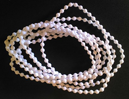 Replacement Window Blind White Chain Continuous Loop - 1 METRE DROP, 4.5mm diameter ball