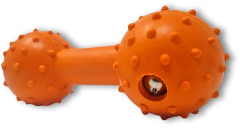 WEPO Hundespielzeug kleine Hunde Orange - Selbstbeschäftigung Hund | Hund Kauspielzeug - Blinde Hunde Hilfsmittel durch enthaltenes Glöckchen - Sorgt für lang anhaltendes Interesse