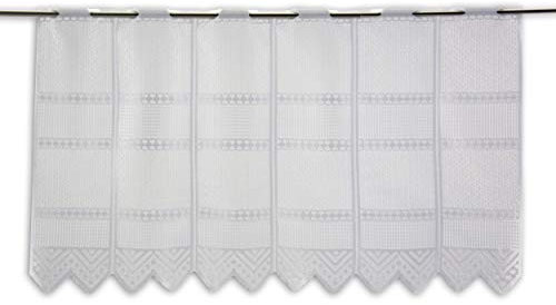 Albani Scheibengardine Jacquard weiß Höhe 30/45/60/90cm | Breite der Gardine frei wählbar in 13,5cm Schritten | Gardine | Panneaux (Höhe 45cm)
