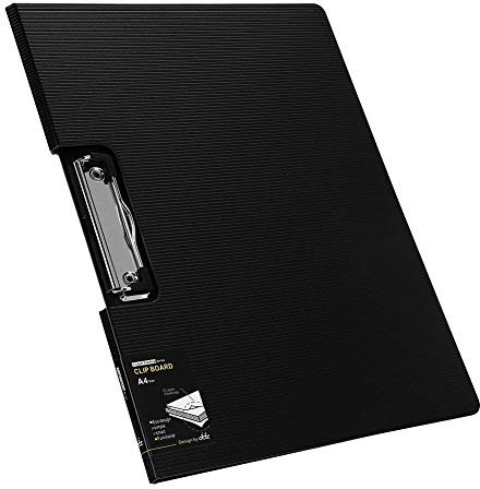 Schreibbrett Ordner mit Metall Klemmen Schreibmappe A4 Schreibmappe Büro Schreibblock für Alle Leute Konferenz Ringbuch Klemmbrett Kunststoff Aktenordner Dokumente Sammler Schwarz