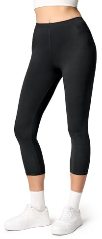 Ladeheid Leggings Damen 3/4 Baumwolle bequem und atmungsaktiv Capri Leggings Damen für Sommer LA40-132