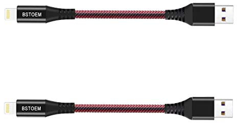 Short iPhone Charger Cable (2Pack 7Inch) USB Lightning Charging C