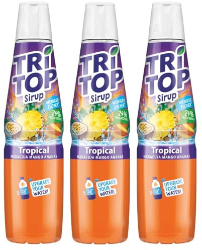 Tri Top Getränke-Sirup Tropical 600ml - Maracuja, Mango, Ananas (3er Pack)