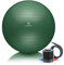 BODYMATE Gymnastikball Sitzball Trainingsball mit GRATIS E-Book inkl. Luft-Pumpe, Ball für Fitness, Yoga, Gymnastik, Core Training, für starken Rücken als Büro-Stuhl Midnight-Green 65cm