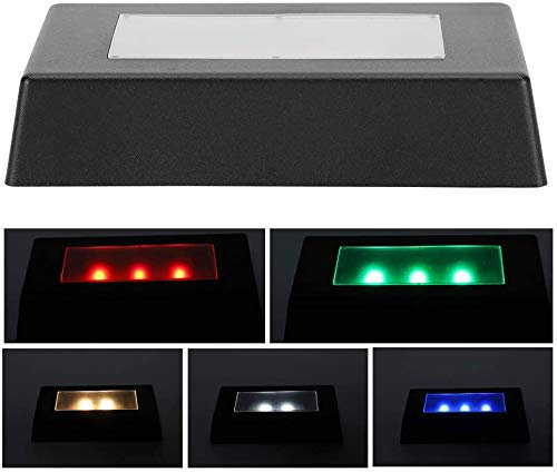 LED Light Base, LED Show Display Rechteckständer Mit Berührungsempfindlichem Schalter Merchandise Display Base Farbwechsel Lichtständer mit USB-Kabel für 3D-Kristallstatuen Schmuck